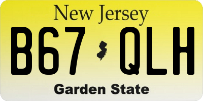 NJ license plate B67QLH