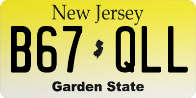 NJ license plate B67QLL
