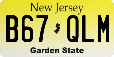NJ license plate B67QLM