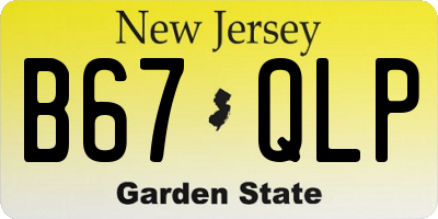 NJ license plate B67QLP