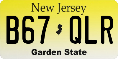 NJ license plate B67QLR