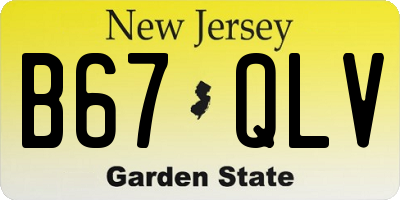 NJ license plate B67QLV