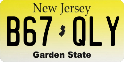 NJ license plate B67QLY