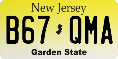 NJ license plate B67QMA