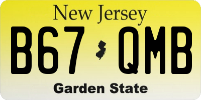NJ license plate B67QMB