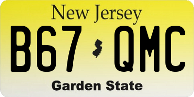 NJ license plate B67QMC