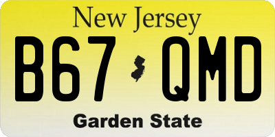 NJ license plate B67QMD