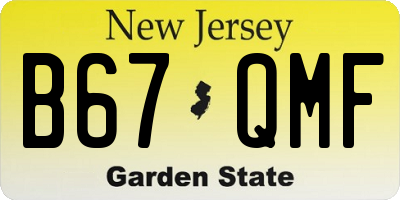 NJ license plate B67QMF