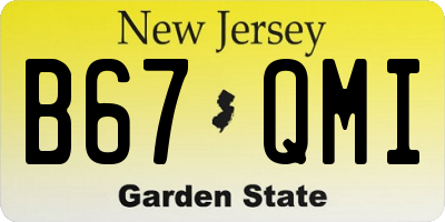 NJ license plate B67QMI