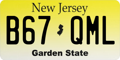 NJ license plate B67QML