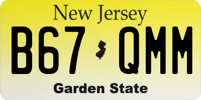 NJ license plate B67QMM