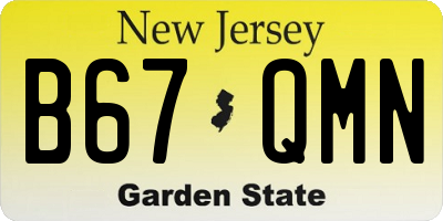 NJ license plate B67QMN