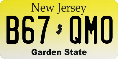 NJ license plate B67QMO