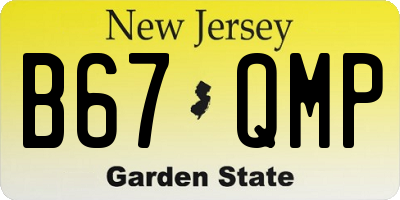 NJ license plate B67QMP
