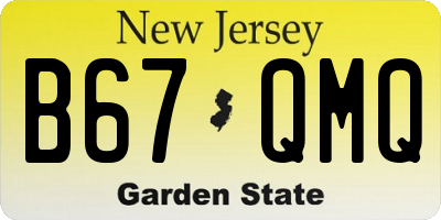NJ license plate B67QMQ