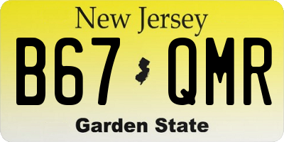 NJ license plate B67QMR