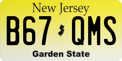 NJ license plate B67QMS