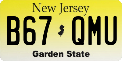 NJ license plate B67QMU