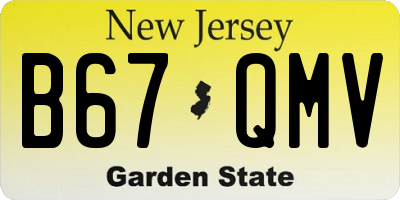 NJ license plate B67QMV
