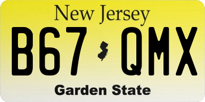 NJ license plate B67QMX