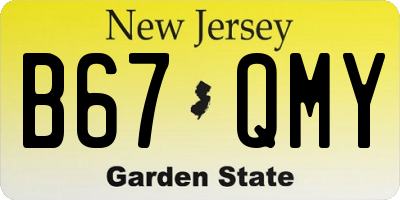 NJ license plate B67QMY