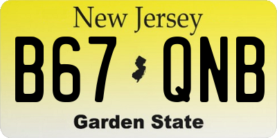 NJ license plate B67QNB