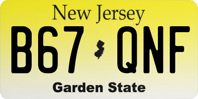 NJ license plate B67QNF