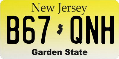 NJ license plate B67QNH