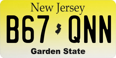 NJ license plate B67QNN
