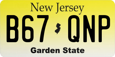 NJ license plate B67QNP