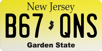 NJ license plate B67QNS