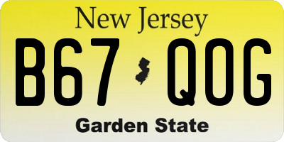 NJ license plate B67QOG