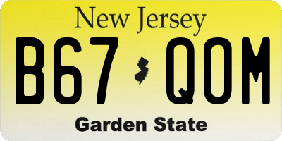 NJ license plate B67QOM