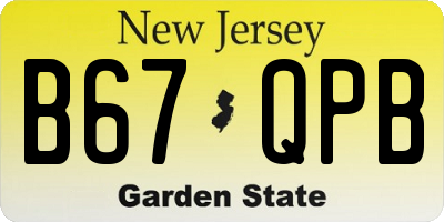 NJ license plate B67QPB