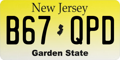 NJ license plate B67QPD