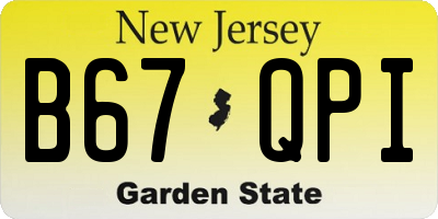 NJ license plate B67QPI
