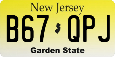 NJ license plate B67QPJ