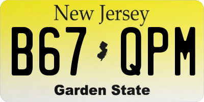 NJ license plate B67QPM
