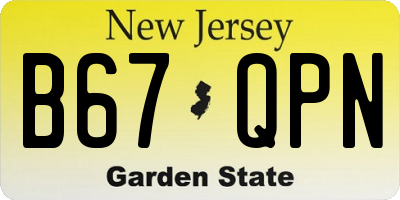 NJ license plate B67QPN