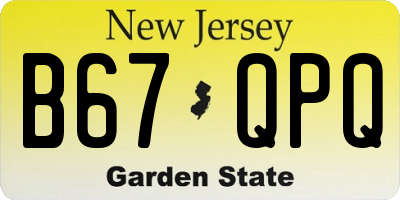 NJ license plate B67QPQ
