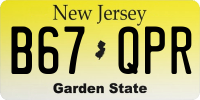 NJ license plate B67QPR