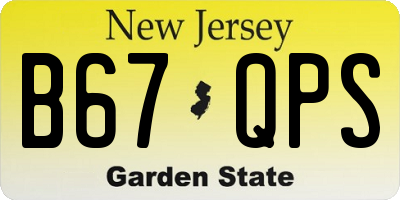 NJ license plate B67QPS