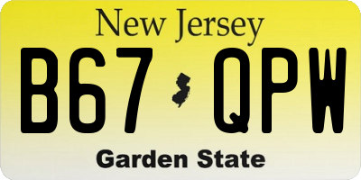 NJ license plate B67QPW