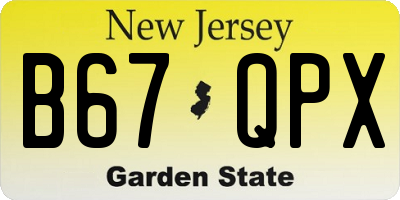 NJ license plate B67QPX