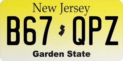 NJ license plate B67QPZ