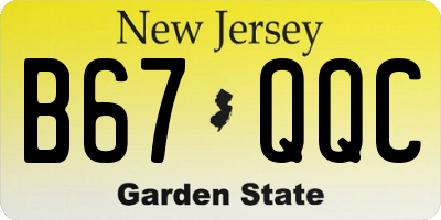 NJ license plate B67QQC