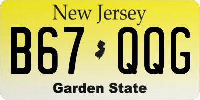 NJ license plate B67QQG