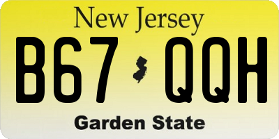 NJ license plate B67QQH