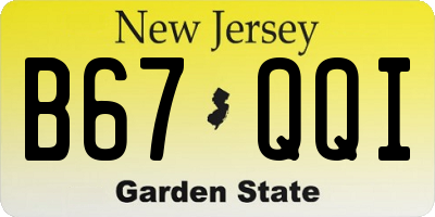 NJ license plate B67QQI
