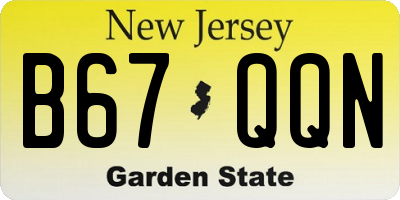 NJ license plate B67QQN